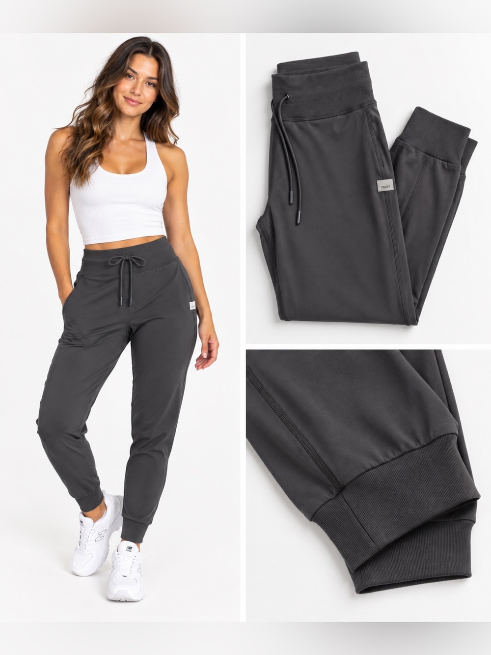 Vuori Daily Jogger Performance Pants Charcoal Gray Small Drawstring Athleisure